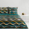 Komplet pościeli EUROFIRANY Nika 50 160 x 200 cm Zielono-żółty Kolor Zielono-żółty