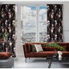 Zasłona EUROFIRANY Karen 140 x 270 cm Czarno-różnowy Styl Botaniczny