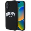 Etui DKNY Silicone White Printed Logo MagSafe do Apple iPhone 16 Czarny