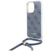 Etui GUESS Crossbody Cord 4G Print do Apple iPhone 16 Pro Niebieski Dominujący kolor Niebieski
