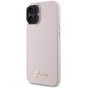 Etui GUESS Silicone Script Metal Logo & Frame do Apple iPhone 16 Plus Różowy Model telefonu iPhone 16 Plus