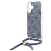 Etui GUESS Crossbody Cord 4G Print do Apple iPhone 16 Niebieski Dominujący kolor Niebieski