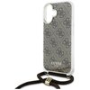 Etui GUESS Crossbody Cord 4G Print do Apple iPhone 16 Brązowy Dominujący kolor Brązowy