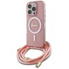 Etui GUESS Crossbody Cord Script MagSafe do Apple iPhone 16 Pro Różowy
