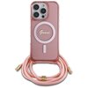 Etui GUESS Crossbody Cord Script MagSafe do Apple iPhone 16 Pro Różowy Seria telefonu iPhone