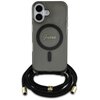Etui GUESS Crossbody Cord Script MagSafe do Apple iPhone 16 Czarny Seria telefonu iPhone