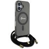 Etui GUESS Crossbody Cord Script MagSafe do Apple iPhone 16 Czarny Model telefonu iPhone 16
