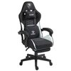 Fotel COBRA Player 5.0 CRF52 Czarno-biały + podnóżek