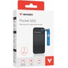 Dysk VERBATIM Pocket 1TB SSD Czarno-niebieski Maksymalna prędkość odczytu [Mb/s] 1000