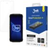 Opakowanie produktu "3mk Protection SilverProtection+" przedstawia folię ochronną na telefon, z grafiką telefonu i informacjami o właściwościach produktu. Na opakowaniu widnieje tekst: "premium protection SilverProtection+", "KILLS 99% OF GERMS", "SilverP