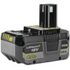 Zdjęcie przedstawia akumulator RYOBI z serii Lithium+ o pojemności 4.0Ah i napięciu 18V. Na obudowie widoczne są napisy: "Lithium+ 18V 4.0Ah" oraz "RYOBI ONE+".