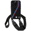Etui BMW M Edition Carbon Tricolor Lines & Strap do Apple iPhone 16 Pro Czarny