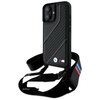 Etui BMW M Edition Carbon Stripe & Strap do Apple iPhone 16 Plus Czarny Seria telefonu iPhone
