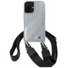 Etui BMW M Edition Carbon Stripe & Strap do Apple iPhone 16 Szary