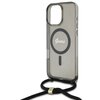 Etui GUESS Crossbody Cord Script MagSafe do Apple iPhone 16 Pro Czarny Dominujący kolor Czarny
