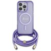 Etui GUESS Crossbody Cord Script MagSafe do Apple iPhone 16 Pro Fioletowy Seria telefonu iPhone