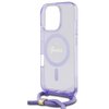 Etui GUESS Crossbody Cord Script MagSafe do Apple iPhone 16 Pro Fioletowy Dominujący kolor Fioletowy