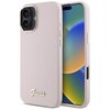 Etui GUESS Silicone Script Metal Logo & Frame do Apple iPhone 16 Różowy