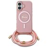 Etui GUESS Crossbody Cord Script MagSafe do Apple iPhone 16 Różowy