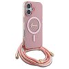Etui GUESS Crossbody Cord Script MagSafe do Apple iPhone 16 Różowy Model telefonu iPhone 16