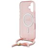 Etui GUESS Crossbody Cord Script MagSafe do Apple iPhone 16 Różowy Typ Etui magnetyczne