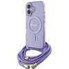 Etui GUESS Crossbody Cord Script MagSafe do Apple iPhone 16 Fioletowy