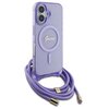 Etui GUESS Crossbody Cord Script MagSafe do Apple iPhone 16 Fioletowy Model telefonu iPhone 16