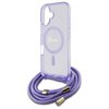 Etui GUESS Crossbody Cord Script MagSafe do Apple iPhone 16 Fioletowy Dominujący kolor Fioletowy
