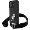 Etui KARL LAGERFELD Saffiano Karl&Choupette Metal Pin CBDY Strap do Apple iPhone 16 Czarny
