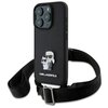 Etui KARL LAGERFELD Saffiano Karl&Choupette Metal Pin CBDY Strap do Apple iPhone 16 Pro Max Czarny