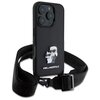 Etui KARL LAGERFELD Saffiano Karl&Choupette Metal Pin CBDY Strap do Apple iPhone 16 Pro Max Czarny Model telefonu iPhone 16 Pro Max