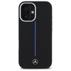 Etui MERCEDES Silicone Blue Stripe MagSafe do Apple iPhone 16 Czarny Seria telefonu iPhone