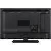 Tył telewizora z widocznymi portami, w tym HDMI, USB i SCART, oraz otworami wentylacyjnymi. Obudowa jest czarna, a telewizor stoi na podstawce.
