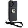 Etui DKNY Wrist Strap Stock Logo do Apple iPhone 16 Czarny Model telefonu iPhone 16