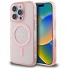 Etui GUESS IML Glitter Circle MagSafe do Apple iPhone 16 Pro Różowy