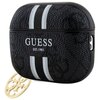 Etui na słuchawki GUESS 4G Printed Stripes Charm do Apple AirPods Pro 2 gen Czarny Materiał Poliwęglan