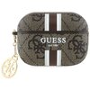 Etui na słuchawki GUESS 4G Printed Stripes Charm do Apple AirPods Pro 2 gen Brązowy