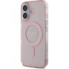Etui GUESS IML Glitter Circle MagSafe do Apple iPhone 16 Różowy Seria telefonu iPhone