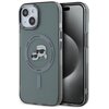Etui KARL LAGERFELD IML Metal Karl&Choupette Head MagSafe do Apple iPhone 15 Przezroczysto-czarny