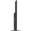Na zdjęciu widoczny jest bok telewizora z cienką ramką i złączami, w tym porty HDMI, USB oraz inne wejścia. Telewizor stoi na podstawie, a jego obudowa jest w kolorze czarnym.