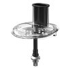 Przedstawiony jest przezroczysty element malaksera do robota kuchennego COBBO MT/C7 z czarnym cylindrycznym kominem i metalowym trzpieniem. Produkt ma okrągły kształt z widocznymi otworami na powierzchni.