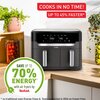 Air Fryer Frytkownica beztłuszczowa TEFAL Dual Easy Fry XXL EY942HE0 z podwójnym koszem Zakres temperatury (min-max) 45 - 200 °C
