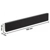 Ciemnoszary soundbar o prostokątnym kształcie z widocznymi wymiarami: 170 mm wysokości, 1100 mm długości i 77 mm głębokości. Na powierzchni urządzenia znajduje się logo "BANG & OLUFSEN".