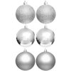 Bombki CHRISTMAS DECORATION 80 mm Srebrny (6 sztuk)