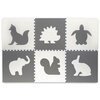 Mata piankowa RICOKIDS Puzzle 180 x 120 cm Zwierzątka białe i szare 7490 (6 elementów)
