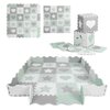 Mata piankowa RICOKIDS Puzzle 151 x 151 cm 738100 (16 elementów) Szaro-miętowy Materiał Pianka EVA