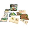 Na zdjęciu znajduje się gra planszowa "LUCKY DUCK GAMES Toriki Wyspa rozbitków" z widocznymi elementami, takimi jak plansza, karty, żetony i instrukcje. Na jednym z arkuszy widnieje tekst: "STOP! Nie przeglądaj tej strony, dopóki nie spełnisz wymienionych