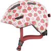 Kask rowerowy ABUS Smiley 3.0 LED Strawberry Różowo-czerwony dla Dzieci z lampką (rozmiar M)