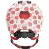 Kask rowerowy ABUS Smiley 3.0 LED Strawberry Różowo-czerwony dla Dzieci z lampką (rozmiar M) Regulacja Od 50 do 55 cm