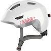 Kask rowerowy ABUS Smiley 3.0 Ace LED Shiny Biało-szary dla Dzieci z lampką (rozmiar S)